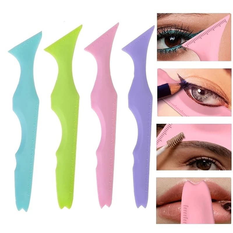 5 In1 In1 Eyeliner Stencils Silicone Ferramenta De Maquiagem Multifuncional Batom Mascara Guia Para Iniciantes
