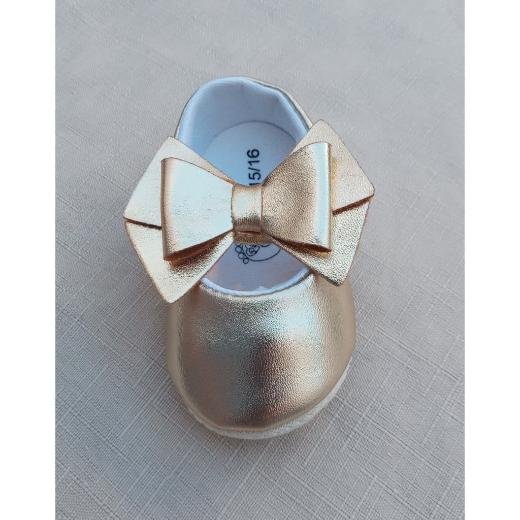 sapato de menina sapatinho boneca bebe  récem nascido batizado dourado