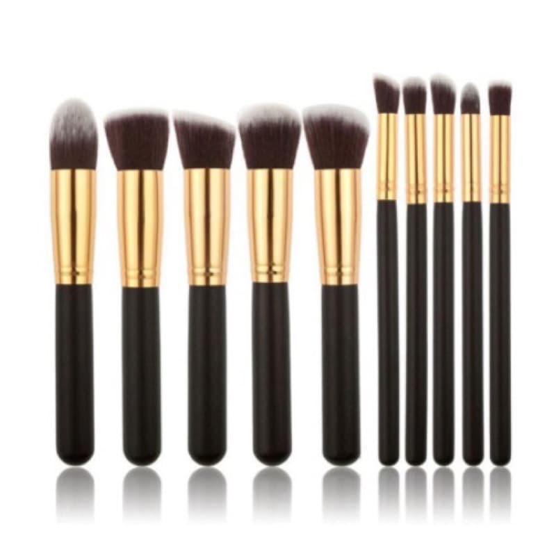 Kit 10 pinceis de maquiagem Pinceis esfumar contorno Kabuki profissional