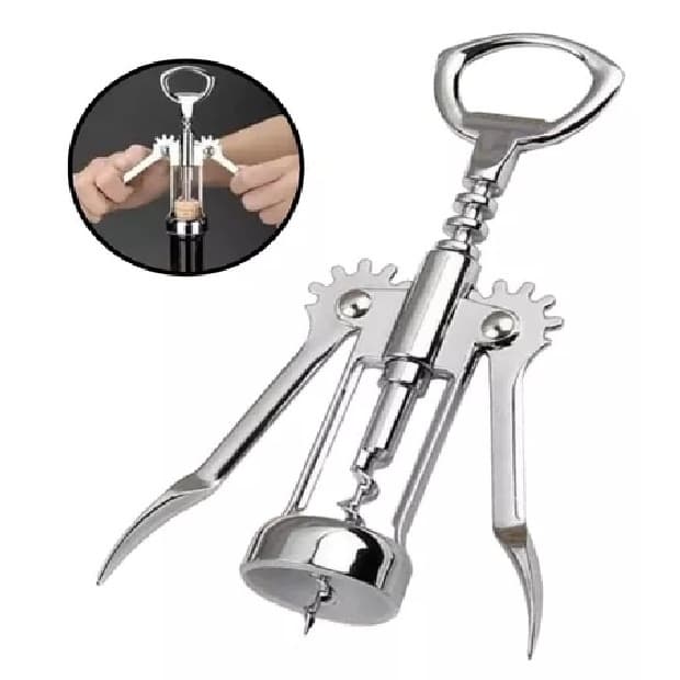 Saca Rolha Abridor de Vinho Garrafas Inox