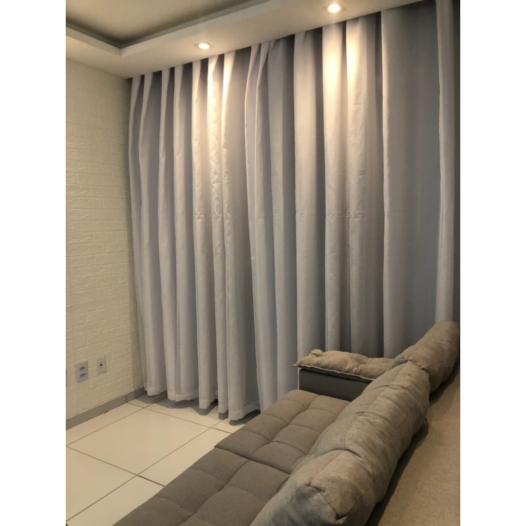 Cortina De Voil Com Forro Blackout Tecido Sala E Quarto 4,00x3,00 Várias Cores