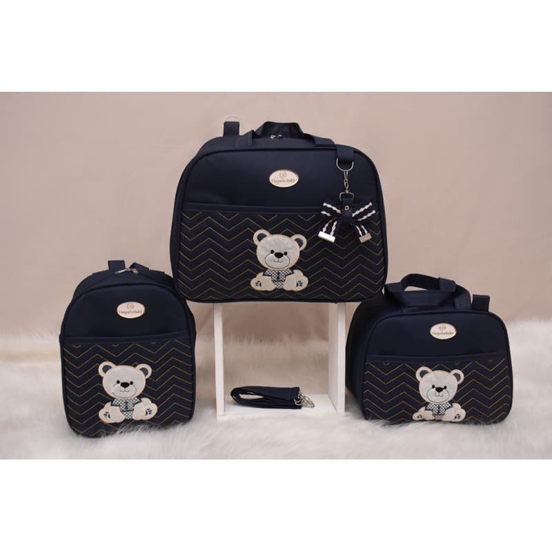 Kit Bolas Maternidade Urso Matinho 3 Peças (Marinho)