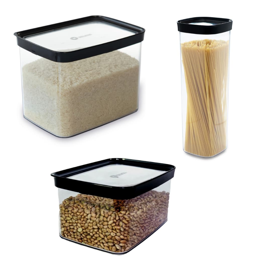 Potes Herméticos para Arroz, Feijão e Macarrão Espaguete