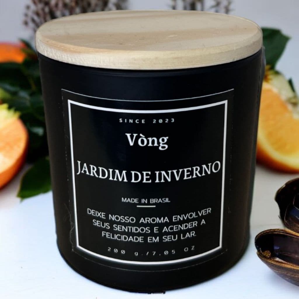 Vela Artesanal Perfumada Jardim De Inverno 200g - Com Cera De Coco Vòng Velas