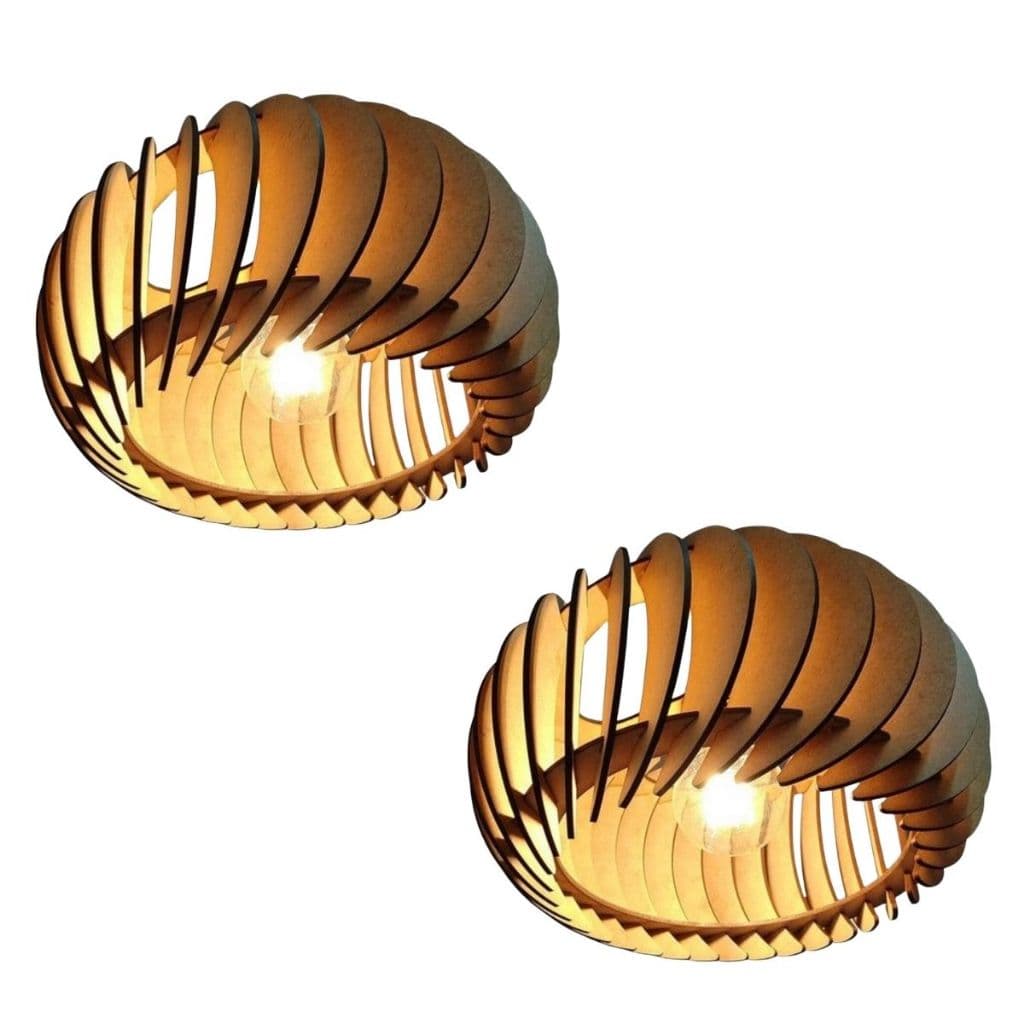 2 Lustres Pendente Gérbera em MDF Cru em alta qualidade para fins decorativos.