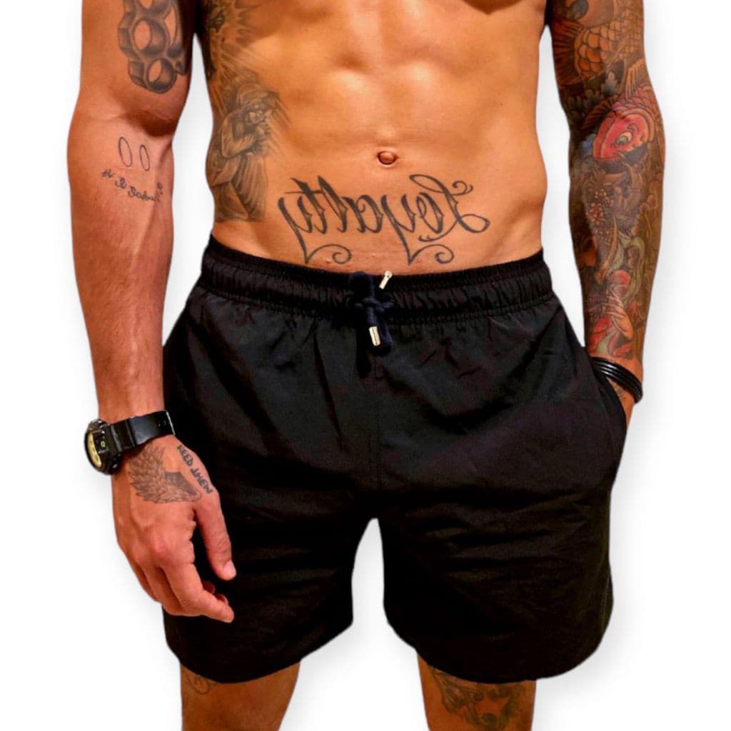 Short Masculino Elastano Treino Praia - liso