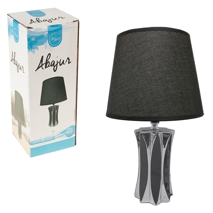 Abajur de Mesa Pilar Bivolt  33cm decoração sala escritório quarto