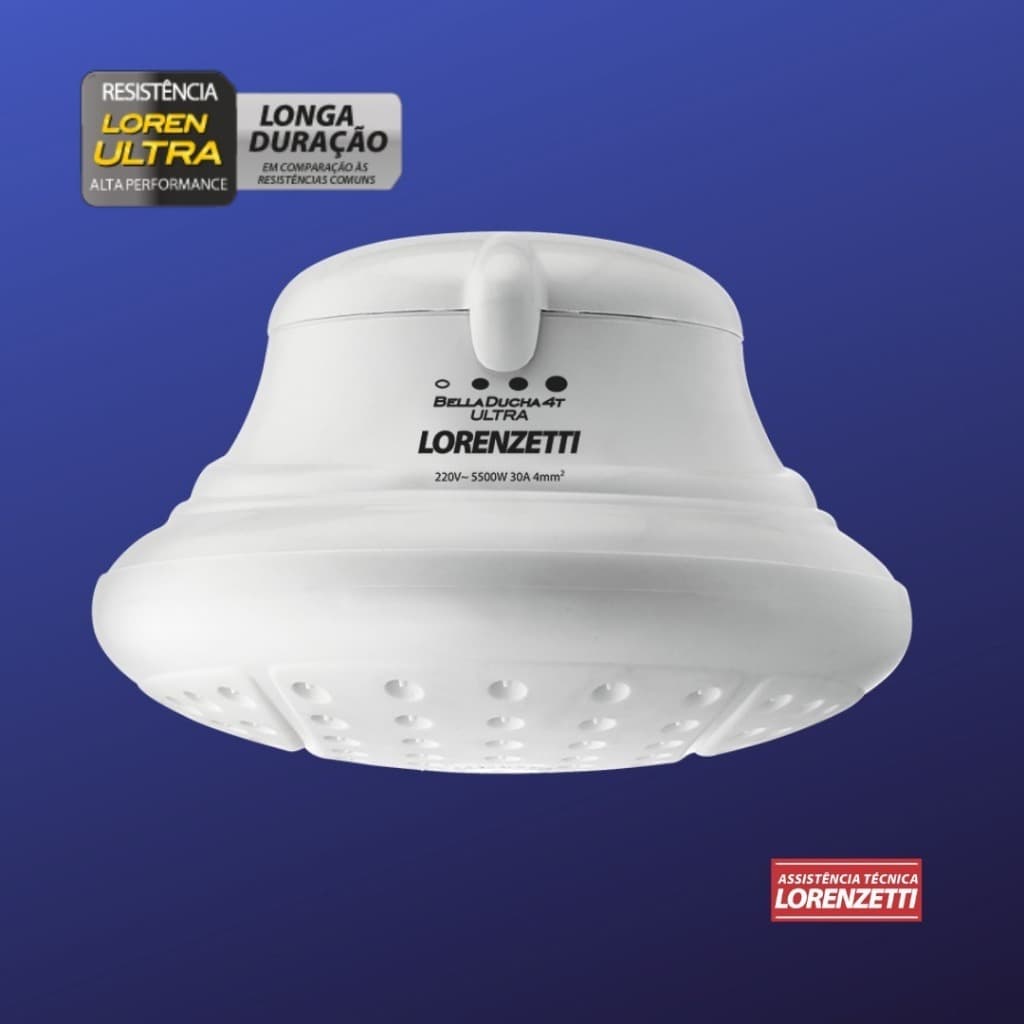 Chuveiro elétrico de parede Lorenzetti Bella Ducha 4T branco 6800W 220V