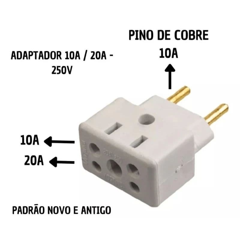 Adaptador de 10 Amperes para 20 Amperes Benjamin retangular