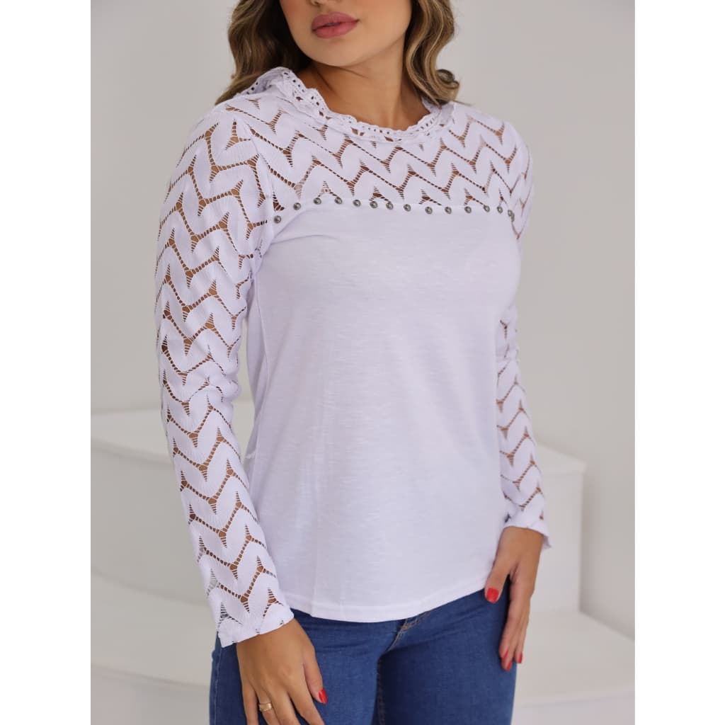 CAMISA MANGA LONGA LISA ESTAPA FOLHA