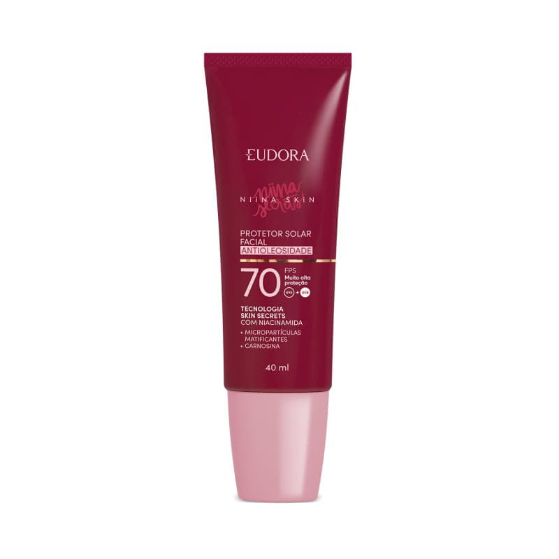 Protetor Solar Facial Antioleosidade FPS 70 Niina Skin Eudora 40ml
