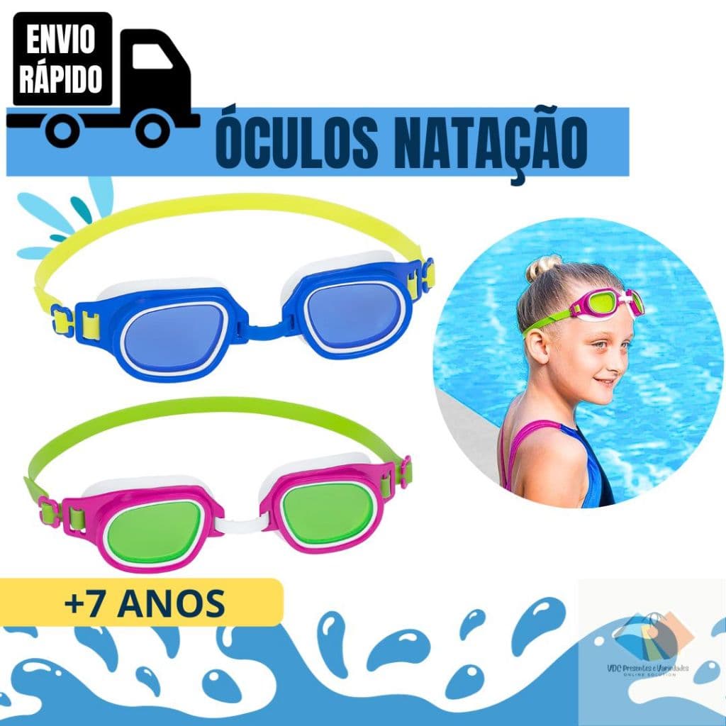 Óculos De Natação Infantil Regulável Proteção Criança Piscina Praia Verão