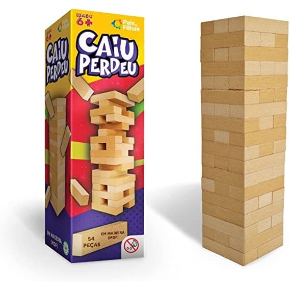 Jogo Caiu Perdeu - 54 Pçs - Pais & Filhos -  de Madeira (MDF) + 6 anos