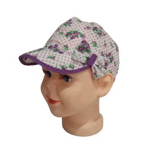Boné Bebê Recém Nascido Floral Menina Laço
