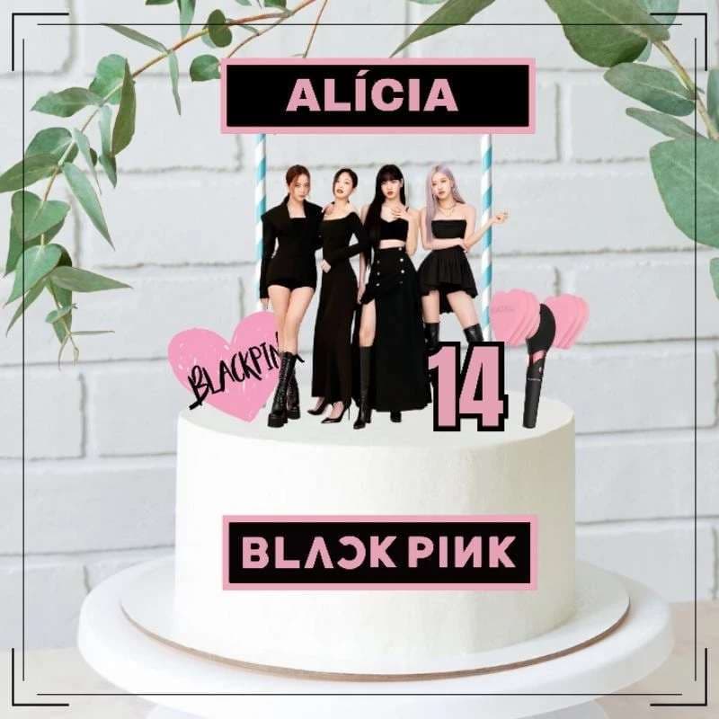 TOPO DE BOLO PERSONALIZADO BLACK PINK - ENVIO DENTRO DE 48 HORAS
