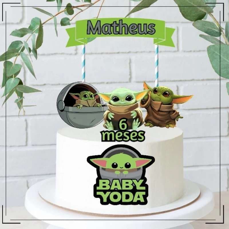 TOPO DE BOLO BABY YODA - fazemos outros temas
