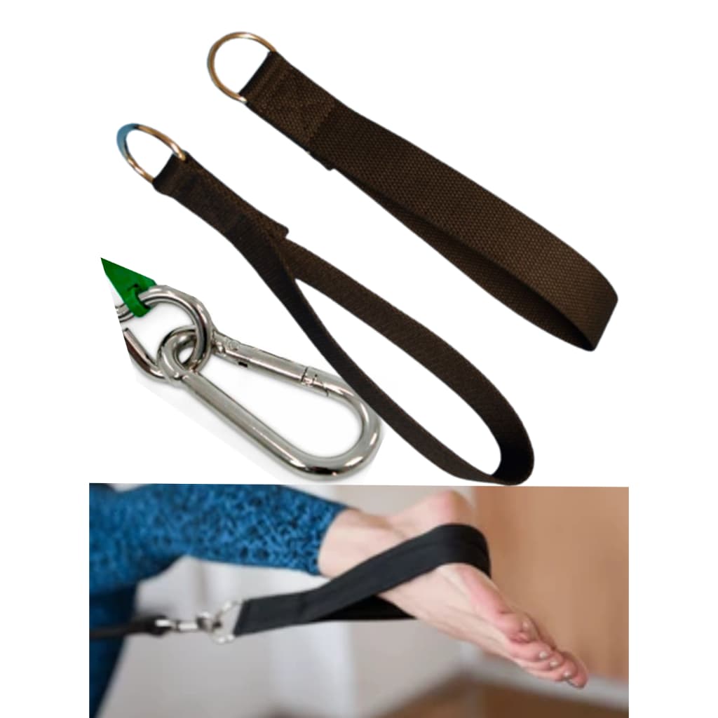 Alça De Pé e Mão Profissional Para Pilates Cor Preto O Par´com mosquetões