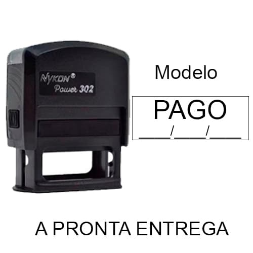 Carimbo Automático - Escrita Pago Com Data
