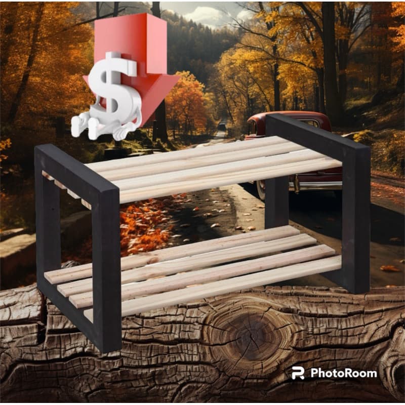 Sapateira para porta de casa em madeira pinus organizador Mesa de cabeceira multiuso 2 Prateleiras