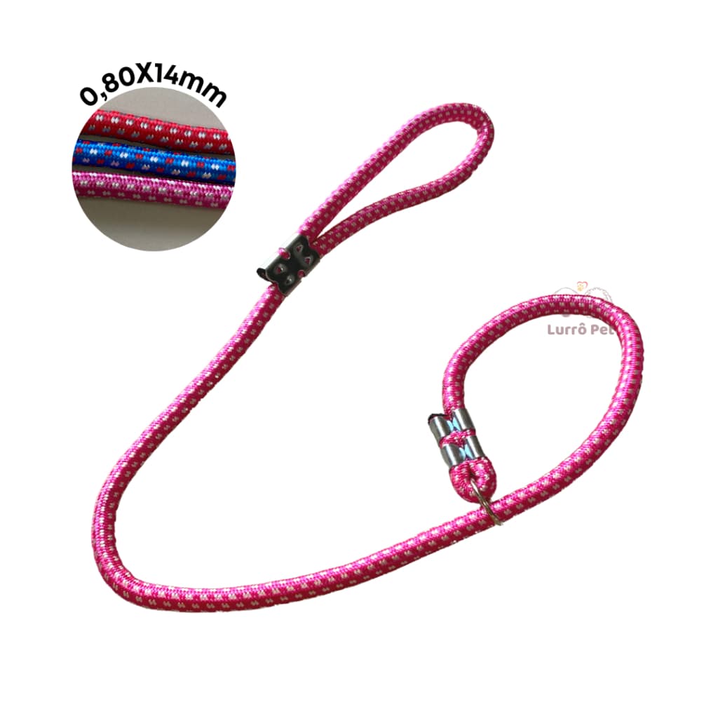 Guia De Corda Roliça SORTIDO Coleira para Cachorro Pet Ajustável 0,80 - 14Mm