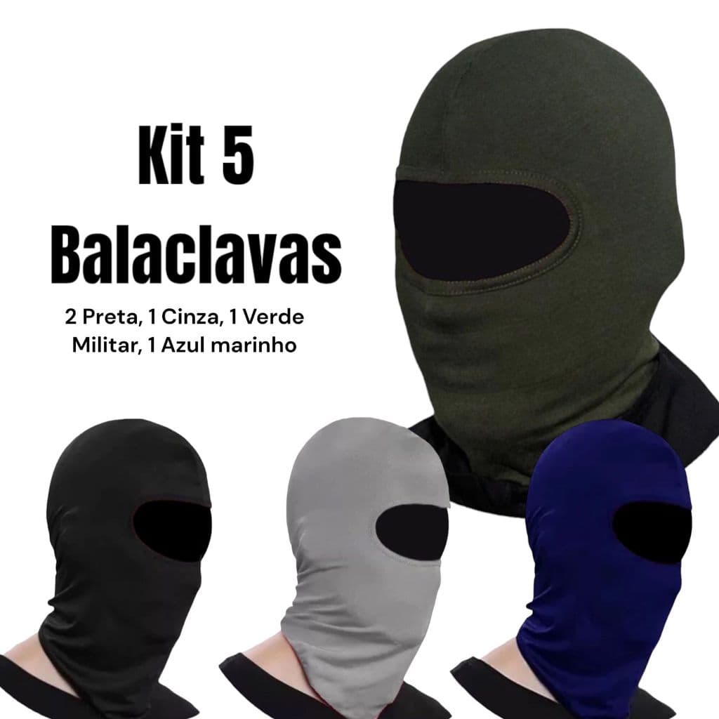 Kit 5 Balaclavas Proteção Uv