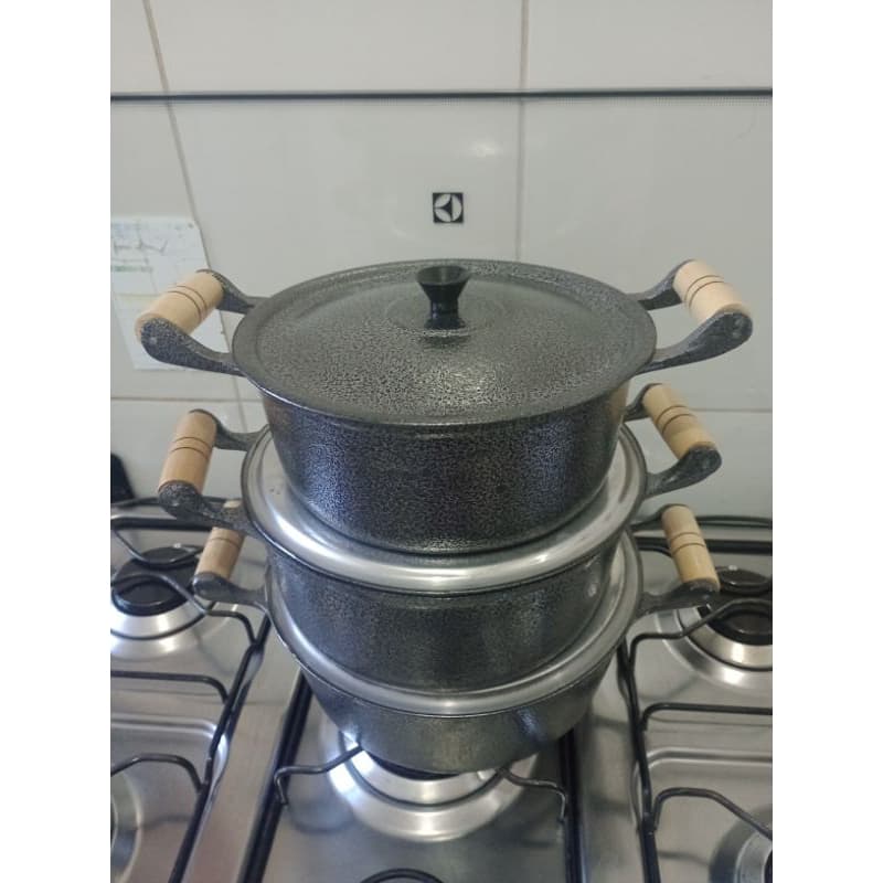 Jogo de Panela Alumínio Fundido Batido Grosso 3 Peças 20/22/ 24