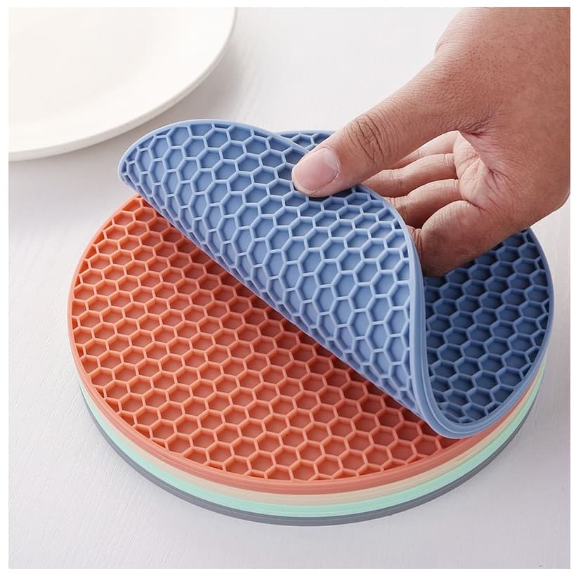 Descanso de Panela Colorido Impermeável Em Silicone