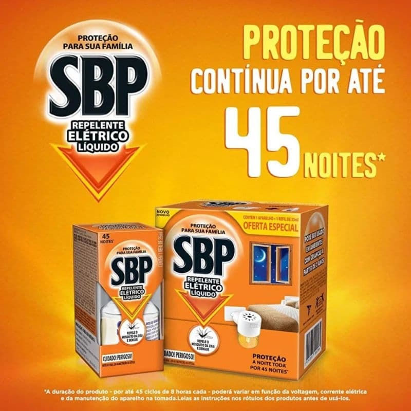 Kit SBP ELÉTRICO líquido 1 aparelho + 2 refil de 35ml