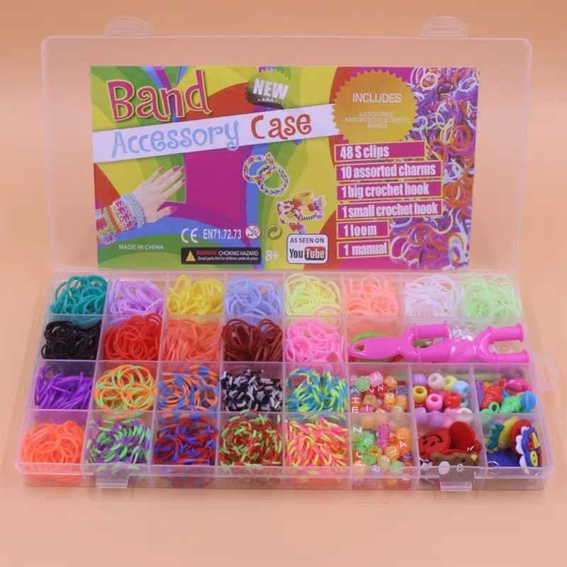 30 Bandas De Borracha Grid/Caixa Loom Faixas Para Refil De Bricolagem Pulseira Kits De Artesanato Twist Bands Com Mais A