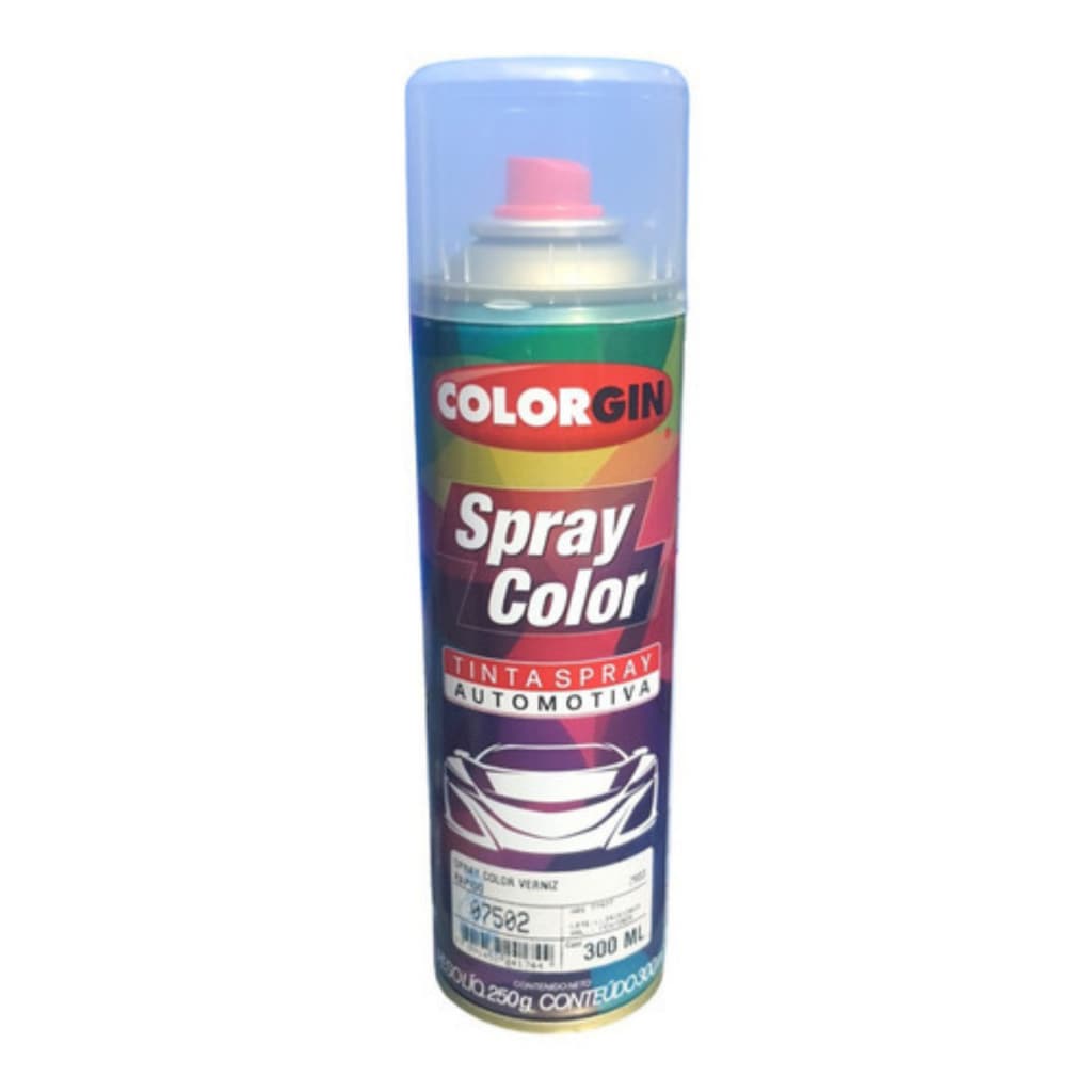 Tinta Spray Verniz Automotivo Brilhante Transparente Colorgin 300ml Uso Profissional