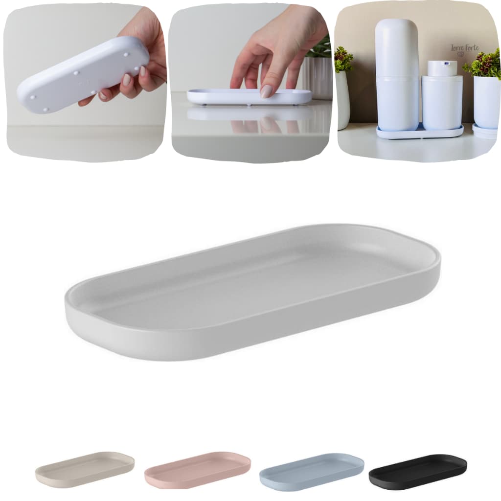Bandeja Decorativa Banheiro Lavabo Porta Anéis Bold Dórica