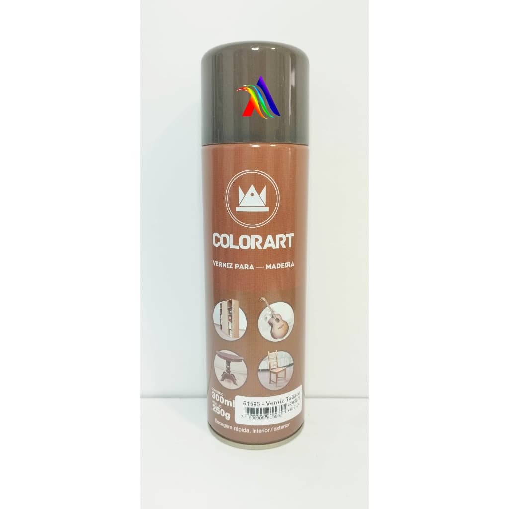 Tinta Spray Verniz Tabaco Para Madeira Colorart
