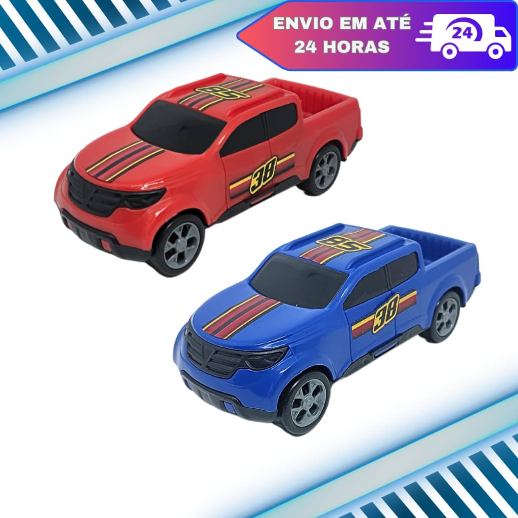 Kit Brinquedos Infantil 2 Carrinhos Pick-Up Caminhonete Oferta Barato