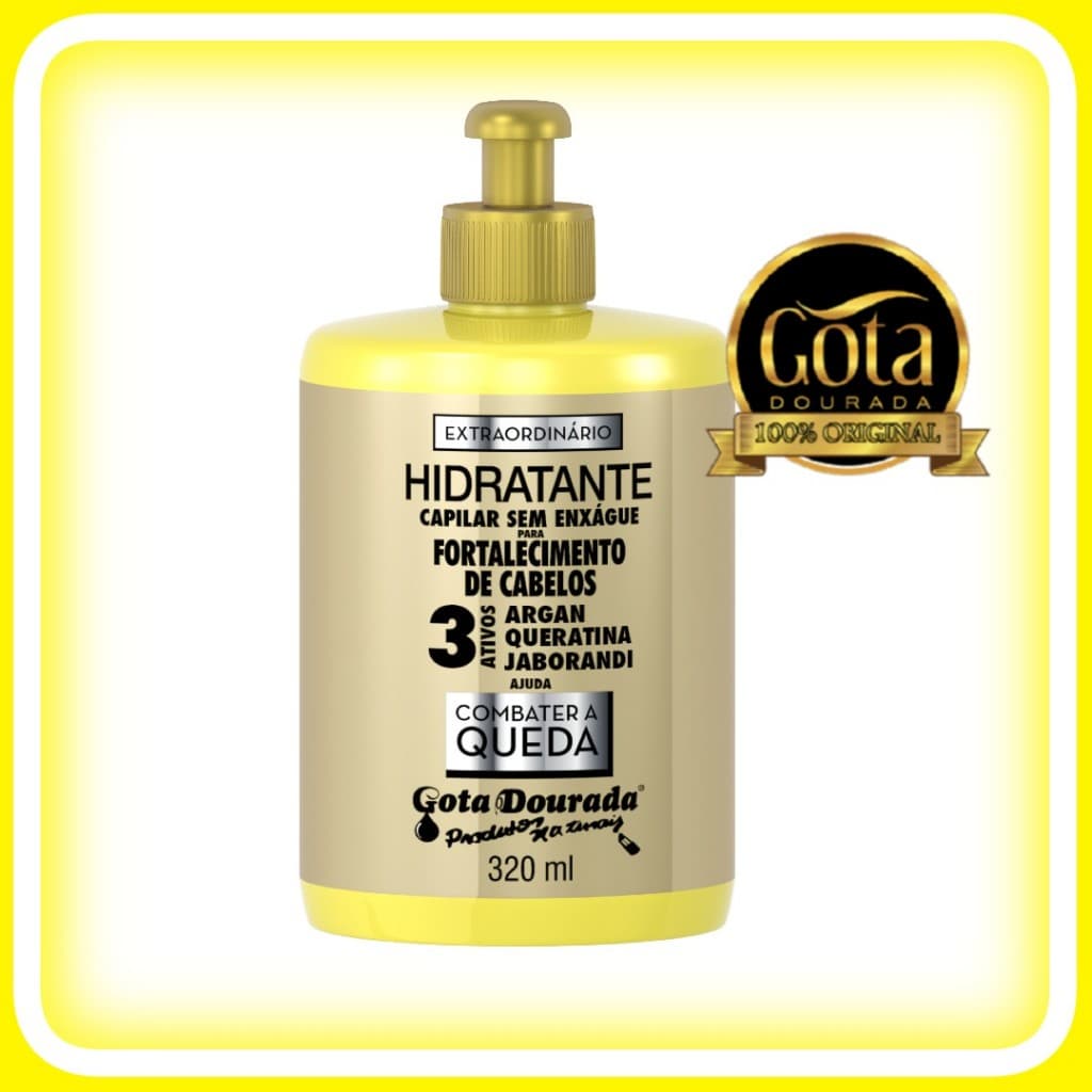 Creme Hidratante Sem Enxágue Fortalecimento Extraordinário Gota Dourada 320ml