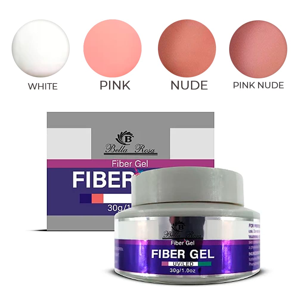 Gel Para Unhas Bella Rosa 15g - Fiber Gel Uv Led