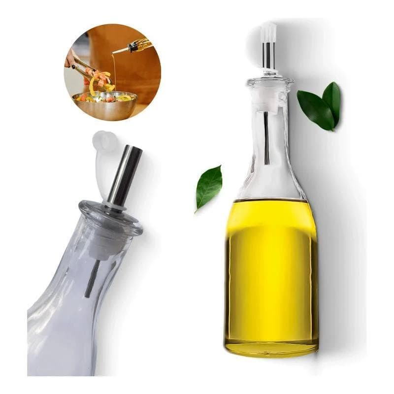 Azeiteiro e Vinagreiro Euro Home 290mL Vidro Inox com Bico Fino