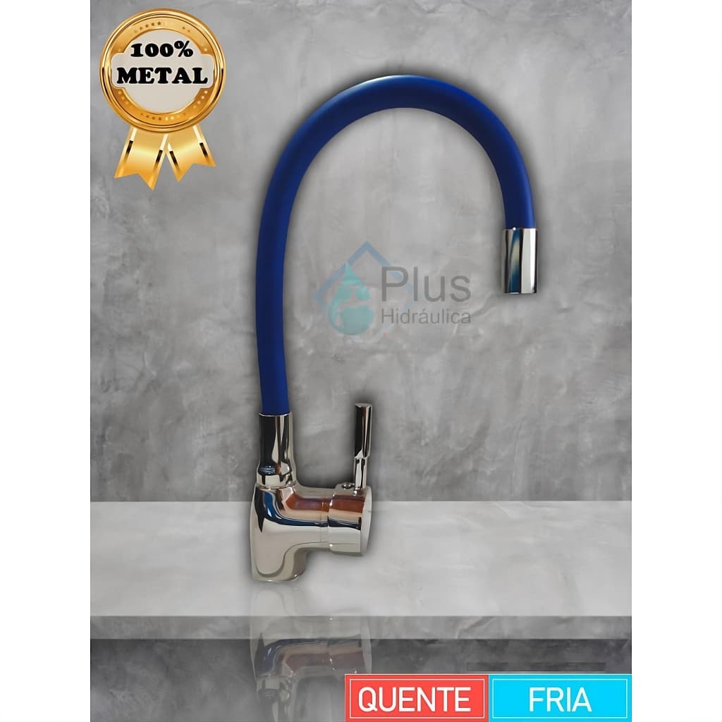 Torneira Monocomando Azul Para Bancada de Luxo