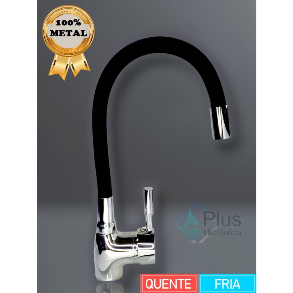 Torneira Monocomando Preta Fixa De Bancada de Luxo