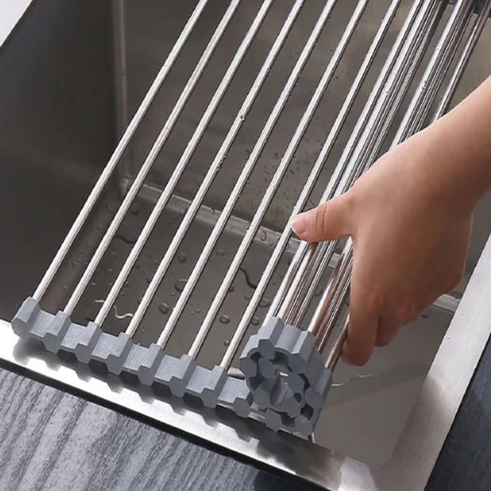Escorredor Escorredores Apoio Esteira Louça Louças Tamanhos Disponíveis Á Escolha Pia Flexível Multiuso Inox Dobrável