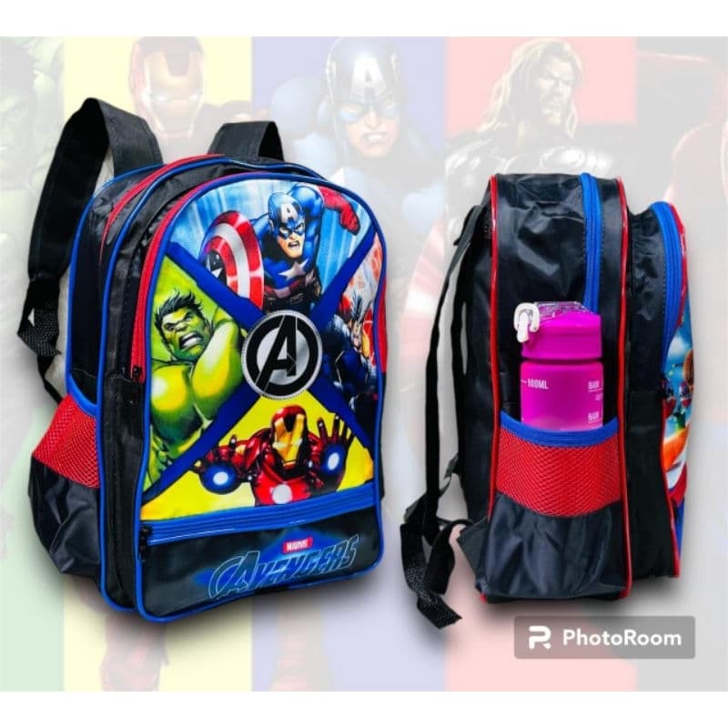 Mochila Escolar Infantil de costas dos Vingadores Menino super heróis grande