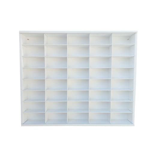 Expositor Para 40 minis escala 1:43 com tampa em acrílico  pintado na cor branco