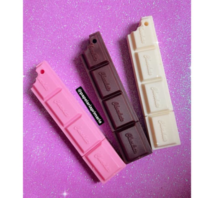 Kit com 2 canetas em formato de chocolate ponta 1.0