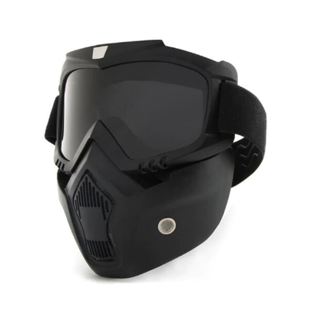 Kit Para Capacete Aberto Moto  Jet-Ski Máscara Óculos Protetor - Várias Cores Lente Espelhada