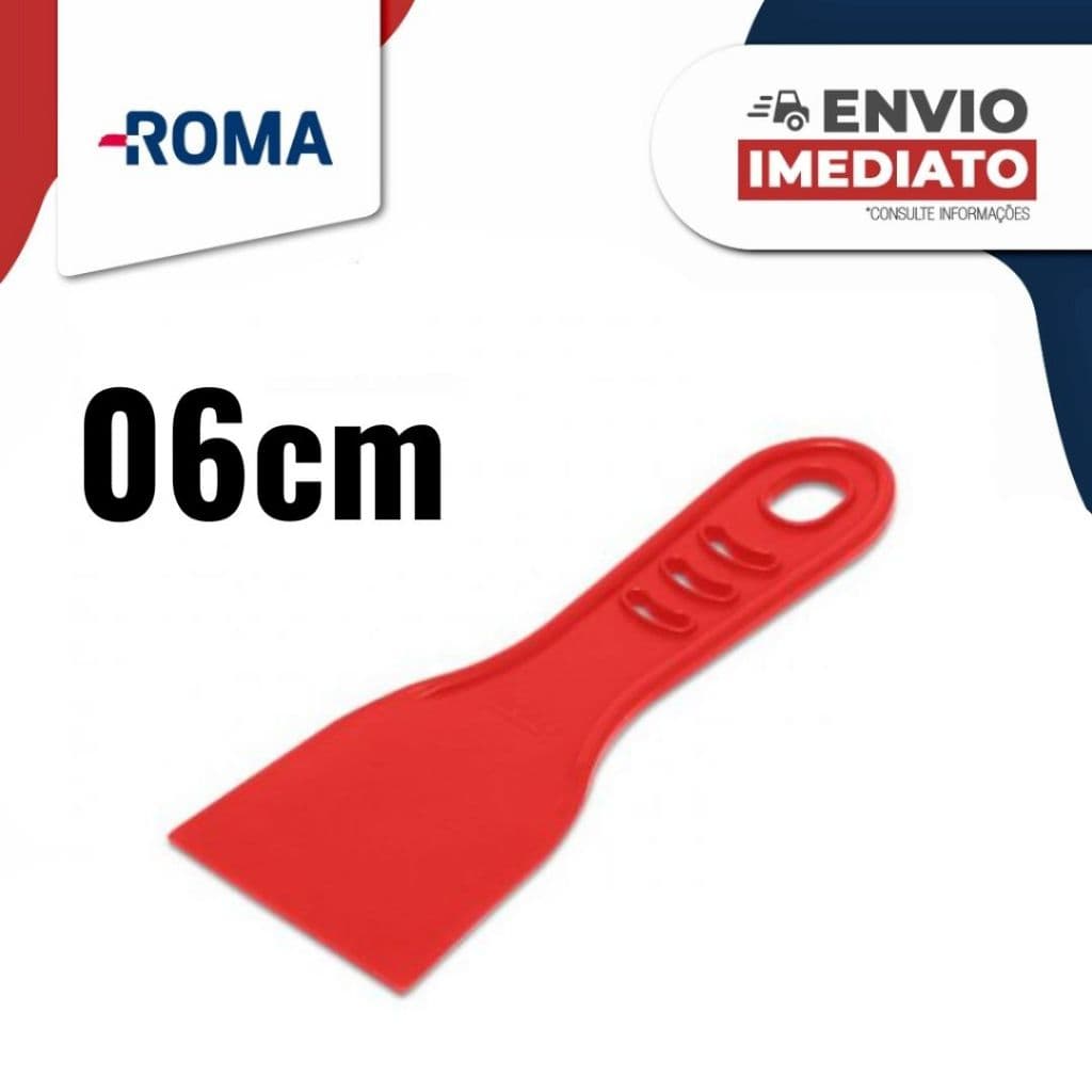 Espátula Lisa Plastica Roma Com Cabo 06cm