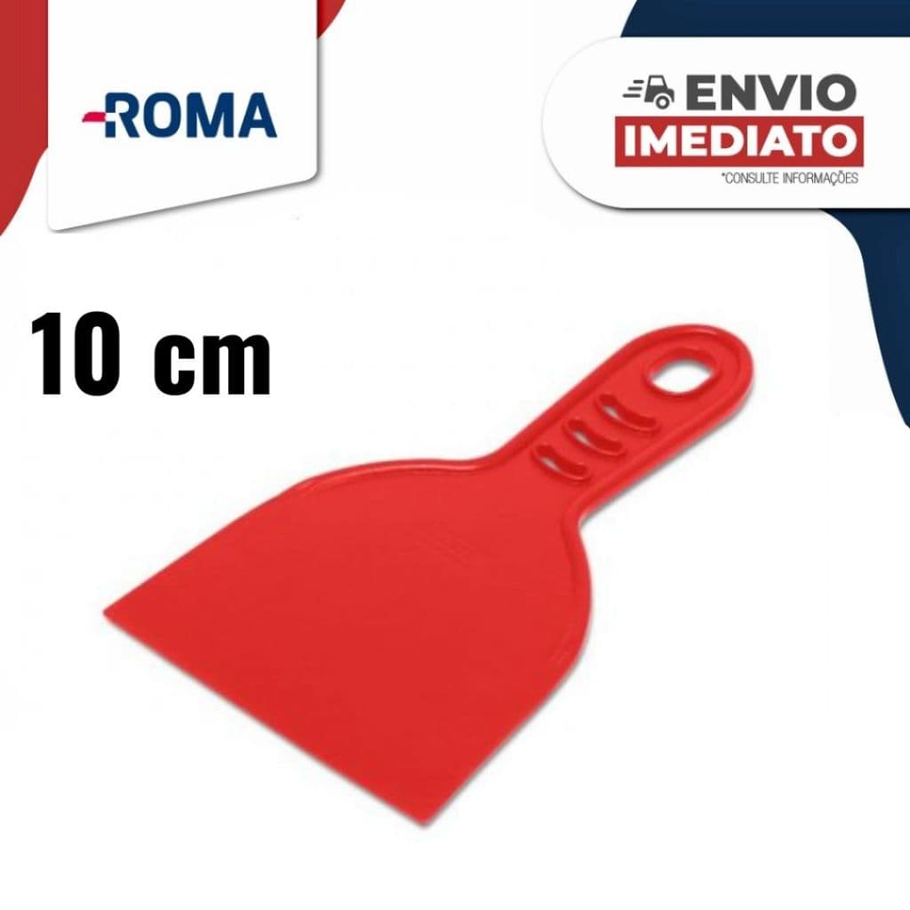 Espátula Lisa Plastica Roma Com Cabo 10cm