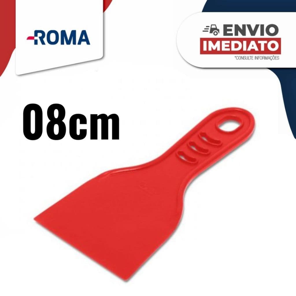 Espátula Lisa Plastica Roma Com Cabo 08cm
