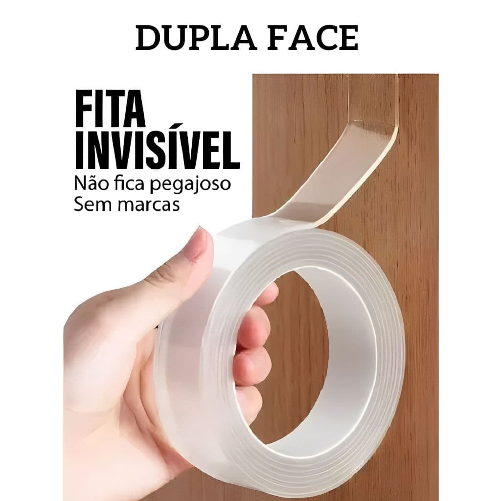 Fita Adesiva Dupla Face Lavável  3 Metros