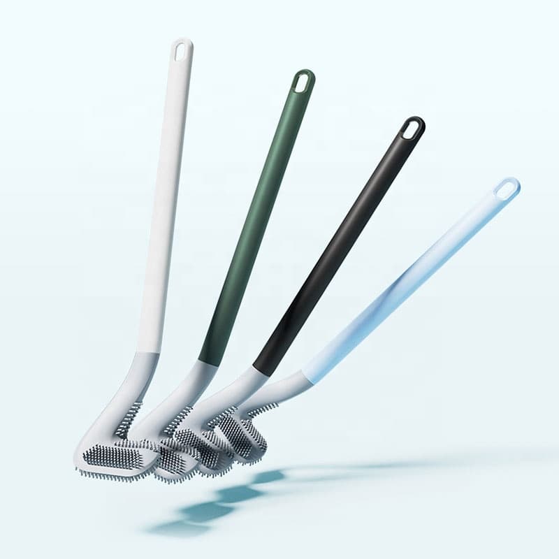 1/2 Escova Sanitária De Silicone Para Limpar Privada Banheiro Vaso Sanitário Com Suporte e Adesivo para parede