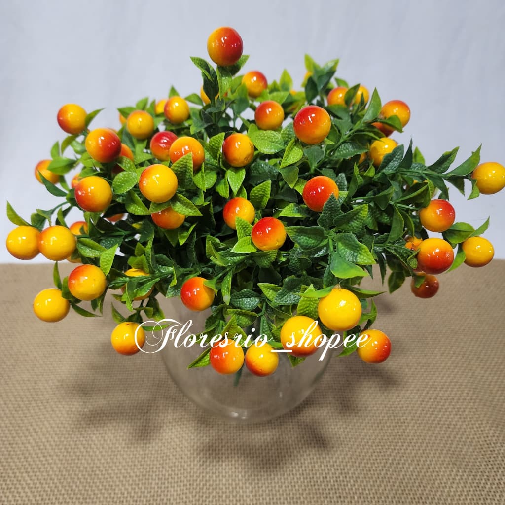 Frutinha Fruta Plantas Matinho de folha Artificial Floral Folhagem P/ Decoração Casamento, Arranjos, Decorar Festas mato e planta verde