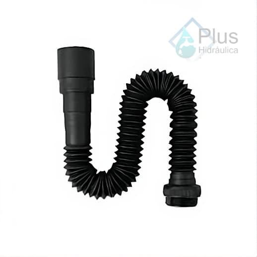 Sifão Sanfonado Universal Extensível Preto